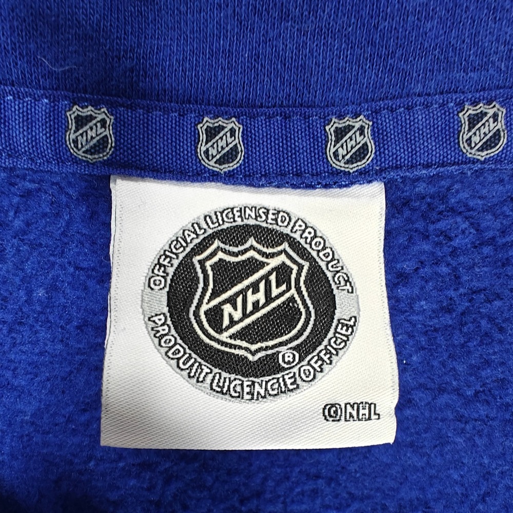 NHL Edmonton Oilers Quarter Zip Fleece Pullover Blue Mens Medium 1803894 - Picture 4 of 9